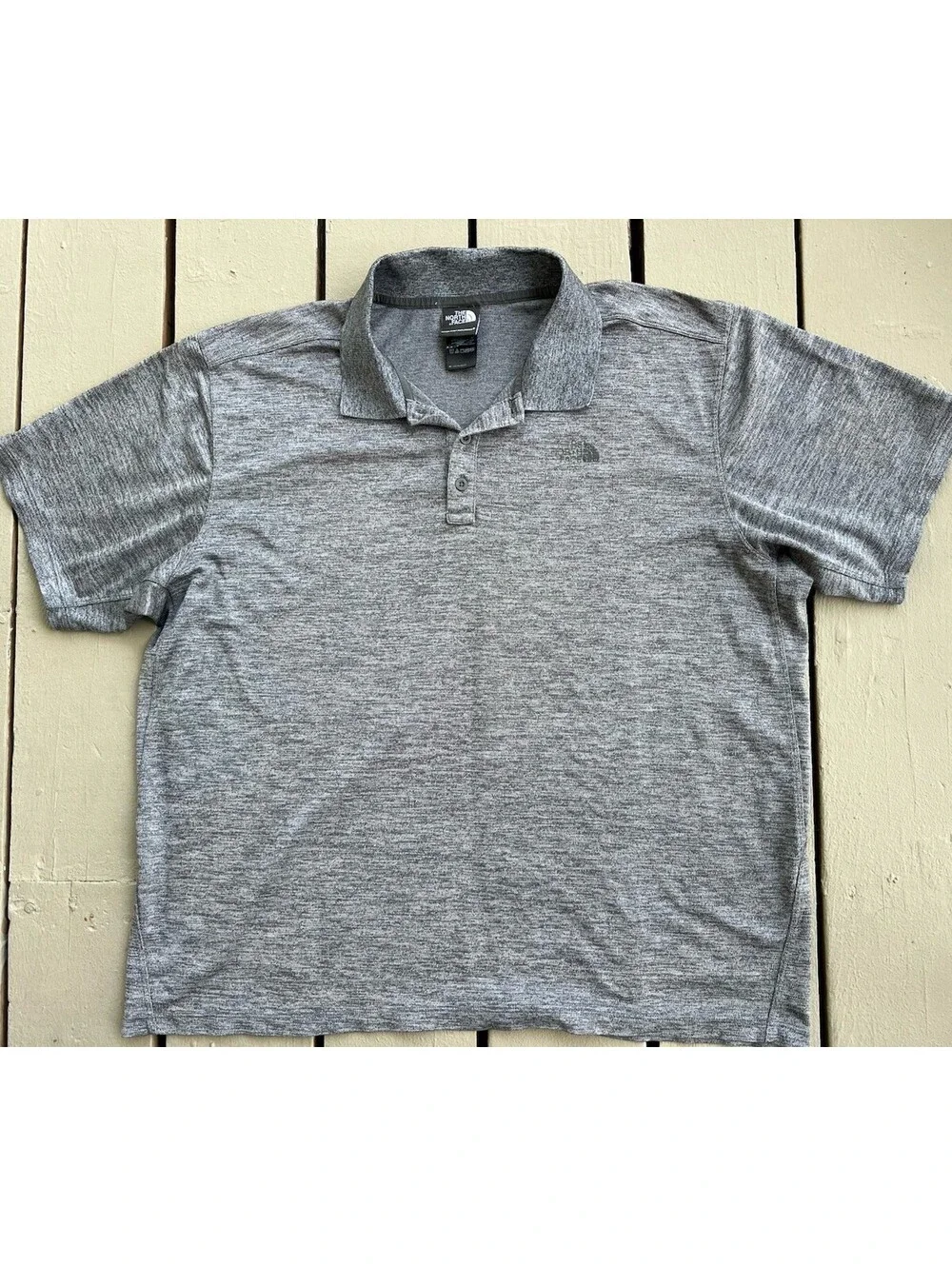 The North Face Mens XL Heather Gray Short Sleeve Athletic Polo Shirt